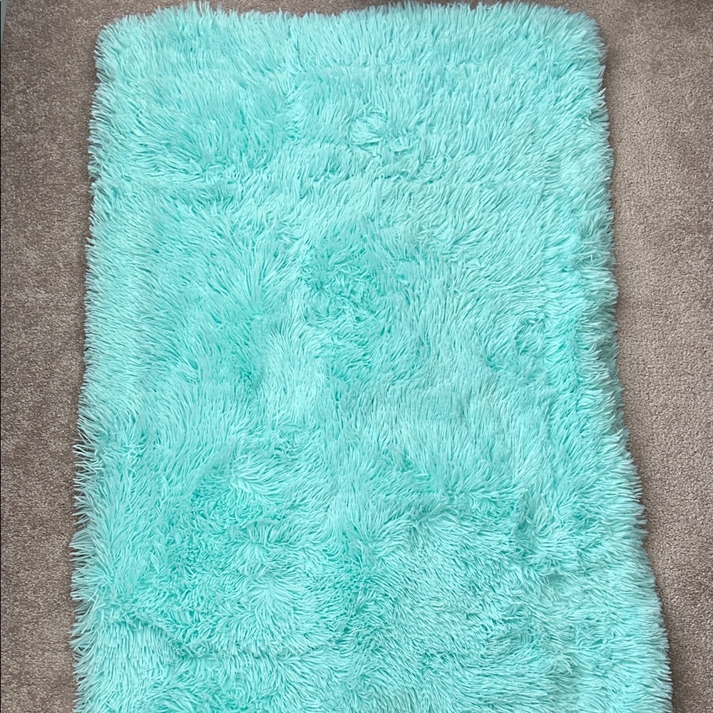 Plush Shag Blanket in Aqua Blue